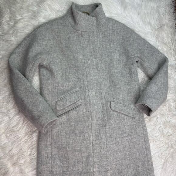 J. Crew Cocoon Coat In Italian Stadium-cloth Wool Blend For Women Gray Size 4 - Picture 4 of 13